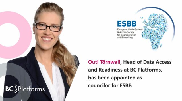 Outi Törnwall, Head of Data Access and Readiness at BC Platforms, has been appointed as councilor for ESBB